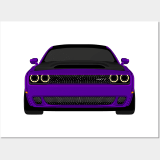 DODGE DEMON FRONT PURPLE Posters and Art